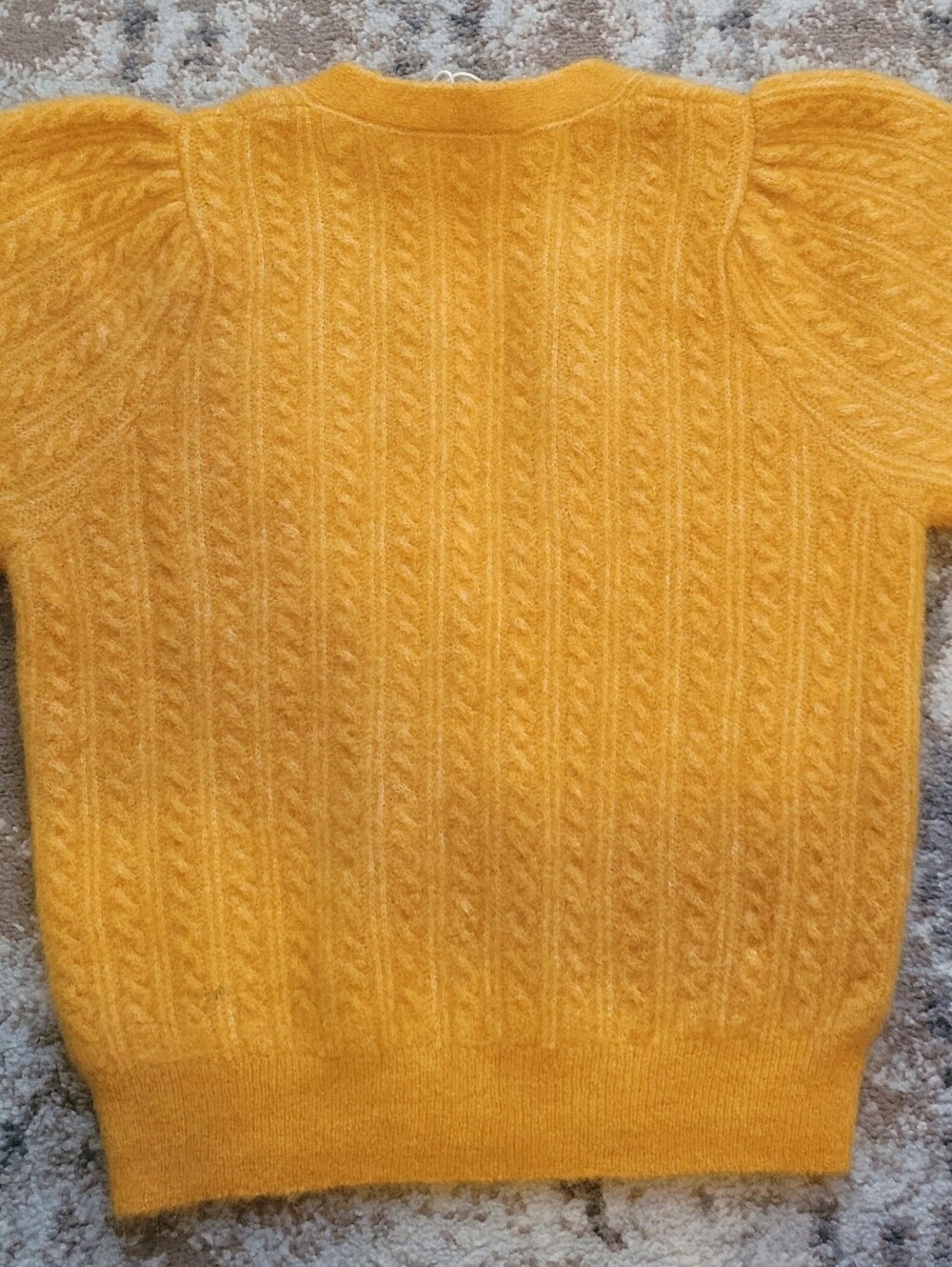 NWT Sézane La Maille Perrine Mohair Blend Cardigan XS Tournesol Yellow - Picture 2 of 5